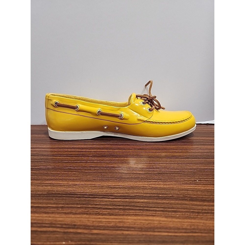 G.H. Bass & Co. Bass-Bay Sz 11 Yellow Slip On Lace Up Oxfords Women's Boat Shoes - Picture 5 of 9